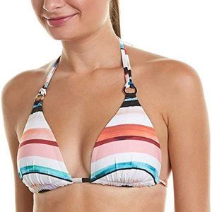 La Blanca padded Striped String Bikini Swimsuit Top Sz 12 New